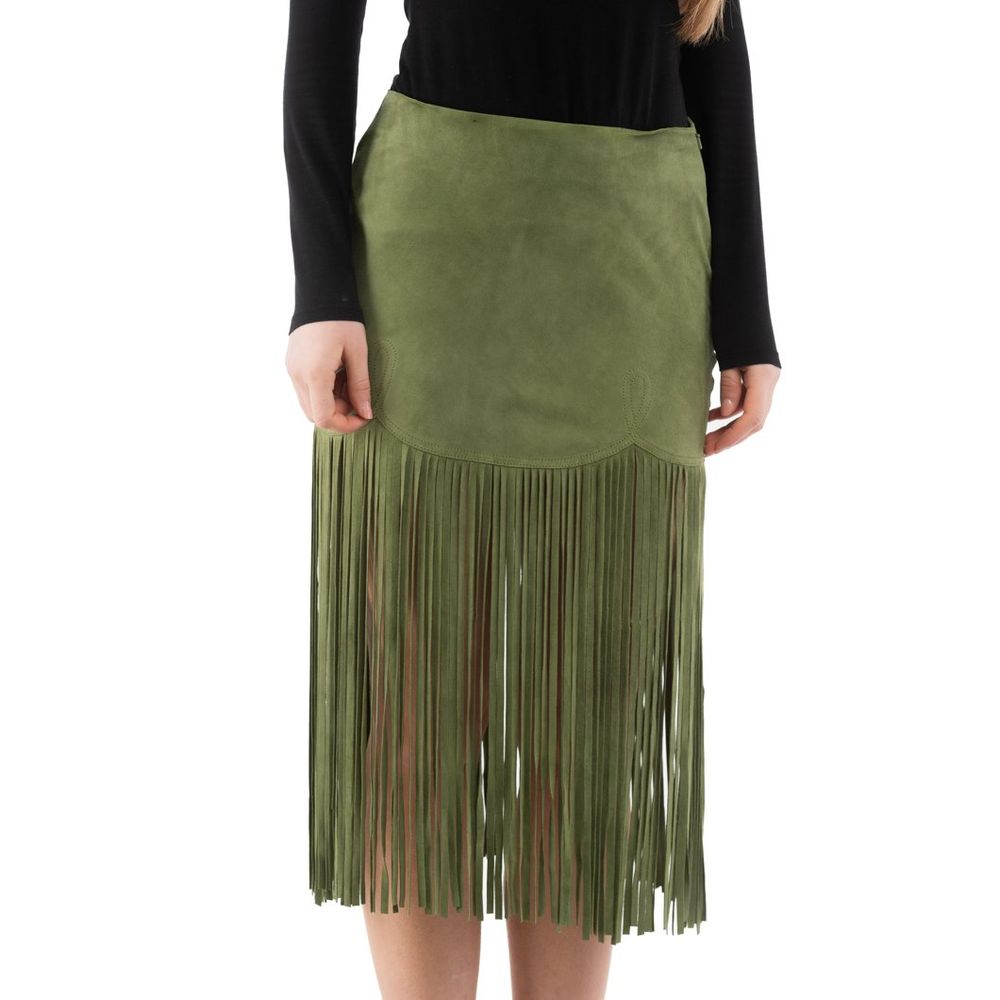 Moschino Bicolor Cotton Midi Skirt