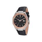 Pierre Cardin Black Leather Dress Watch