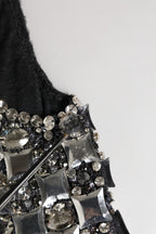 Dolce & Gabbana Black Wool Crystal Embellished Balaclava Hat