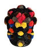 Dolce & Gabbana Multicolor Pom Poms Sequin Embellishment Hat