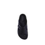 Dolce & Gabbana Black Calf Leather Bos Taurus Flat Sandals