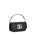 Dolce & Gabbana Black Calf Leather Bos Taurus Handbag