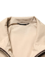 Dolce & Gabbana Brown Beige Cotton Zip Windbreaker Jacket