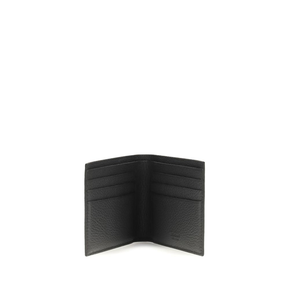 Ferragamo Black Calf Leather Bos Taurus Wallet