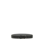 Ferragamo Black Calf Leather Bos Taurus Regular Belt