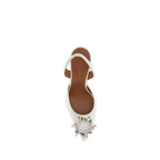Amina Muaddi White Calf Leather Bos Taurus Pumps
