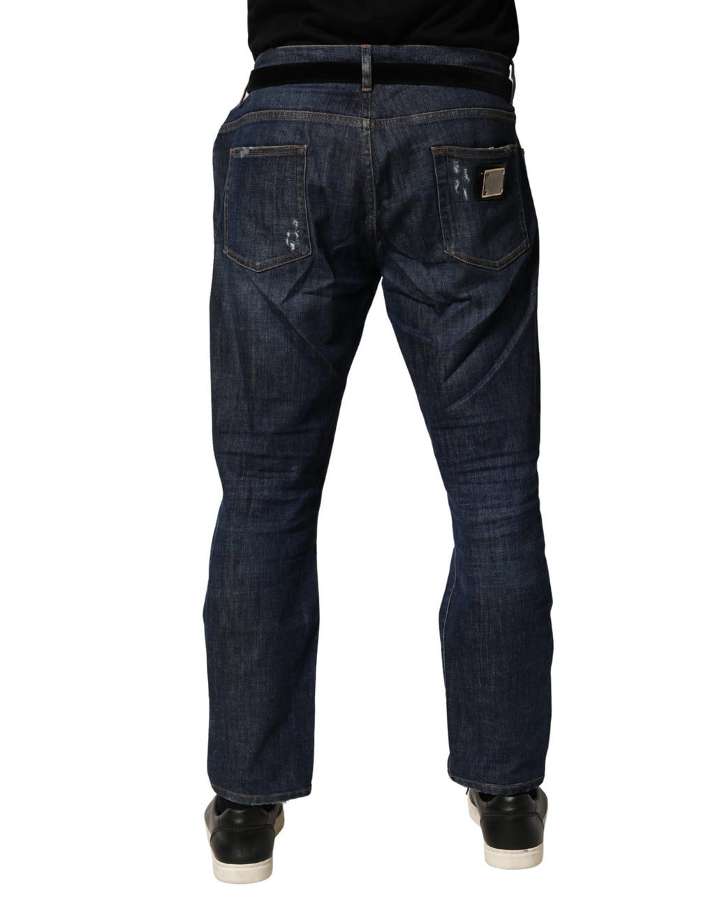 Dolce & Gabbana Dark Blue Washed Skinny Cotton Denim  Jeans