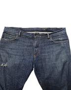 Dolce & Gabbana Dark Blue Washed Skinny Cotton Denim  Jeans