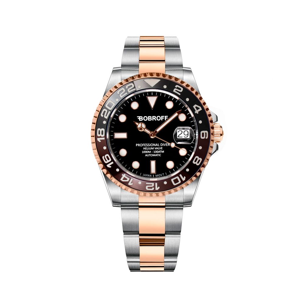 Bobroff Silver Stainless Steel Dress Watch