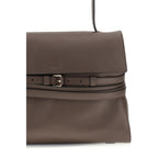 Moschino Brown Calf Leather Bos Taurus Handbag