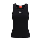 Diesel Black Cotton Tank Tops