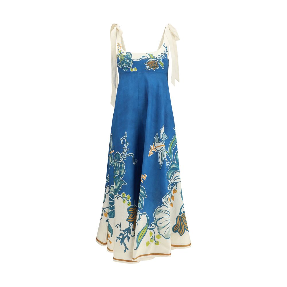 Alemais Blue Linen Casual Dress