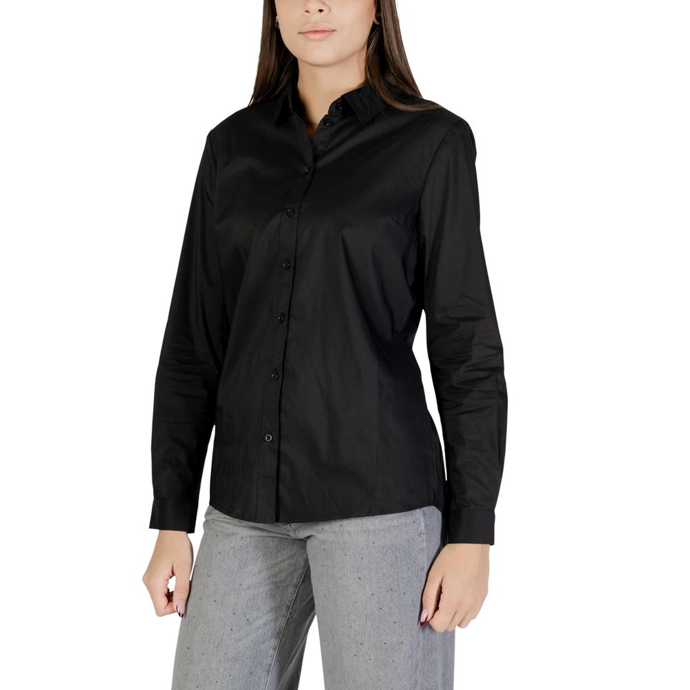 Jacqueline De Yong Black Cotton Blouse