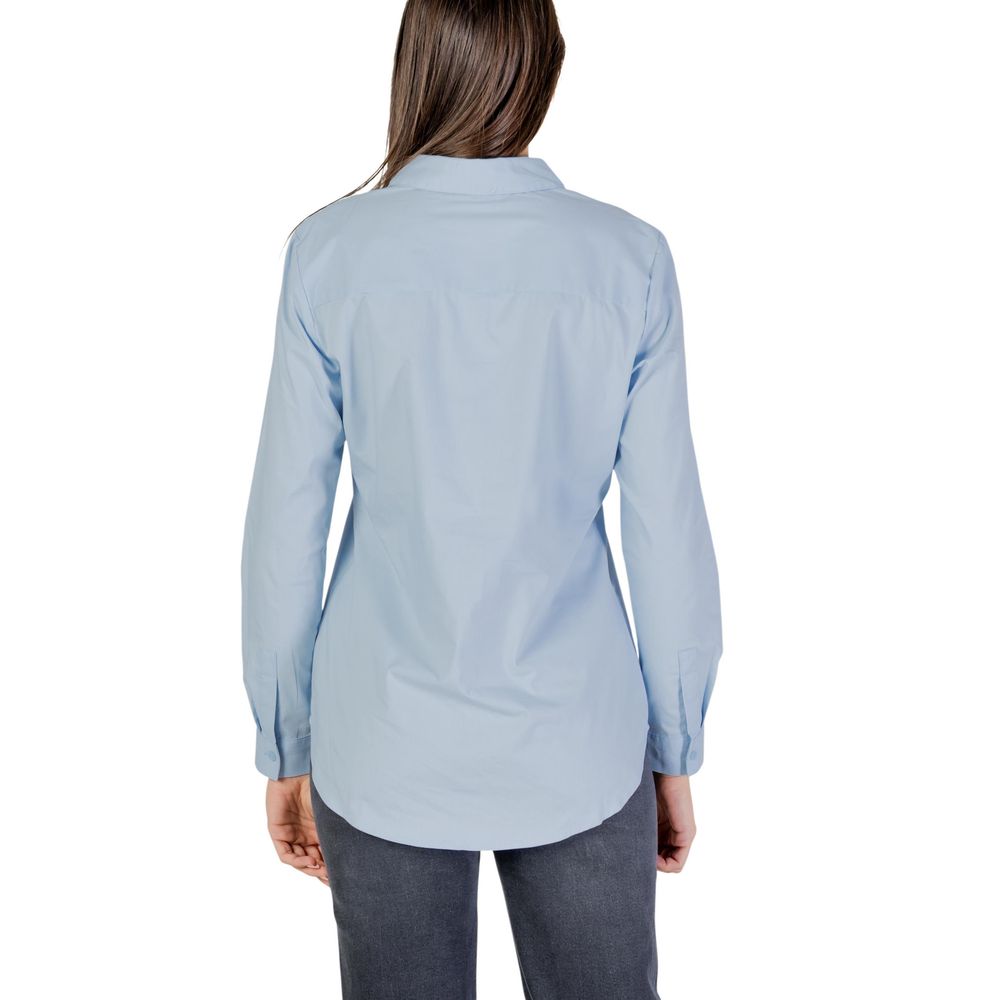 Jacqueline De Yong Blue Cotton Blouse