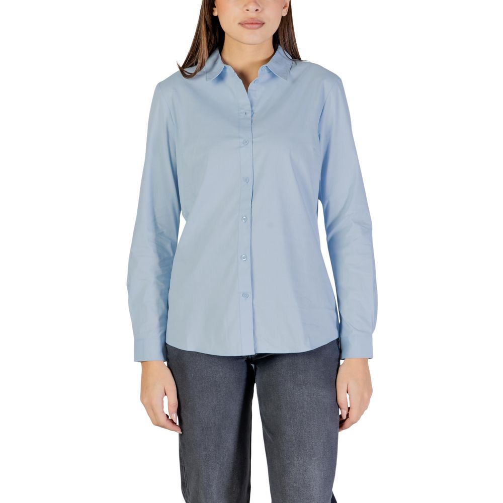 Jacqueline De Yong Blue Cotton Blouse