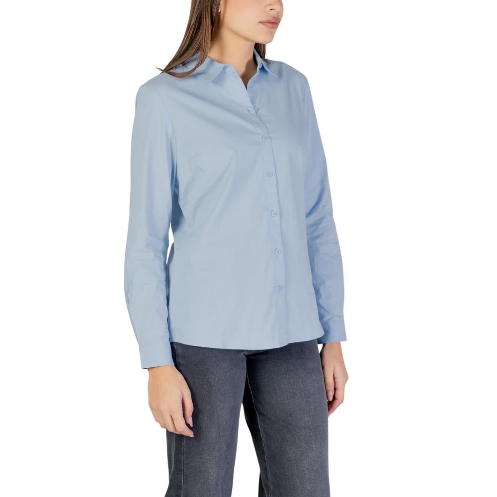 Jacqueline De Yong Blue Cotton Blouse