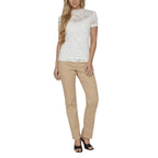 Vila Clothes Cream Polyamide T-Shirt