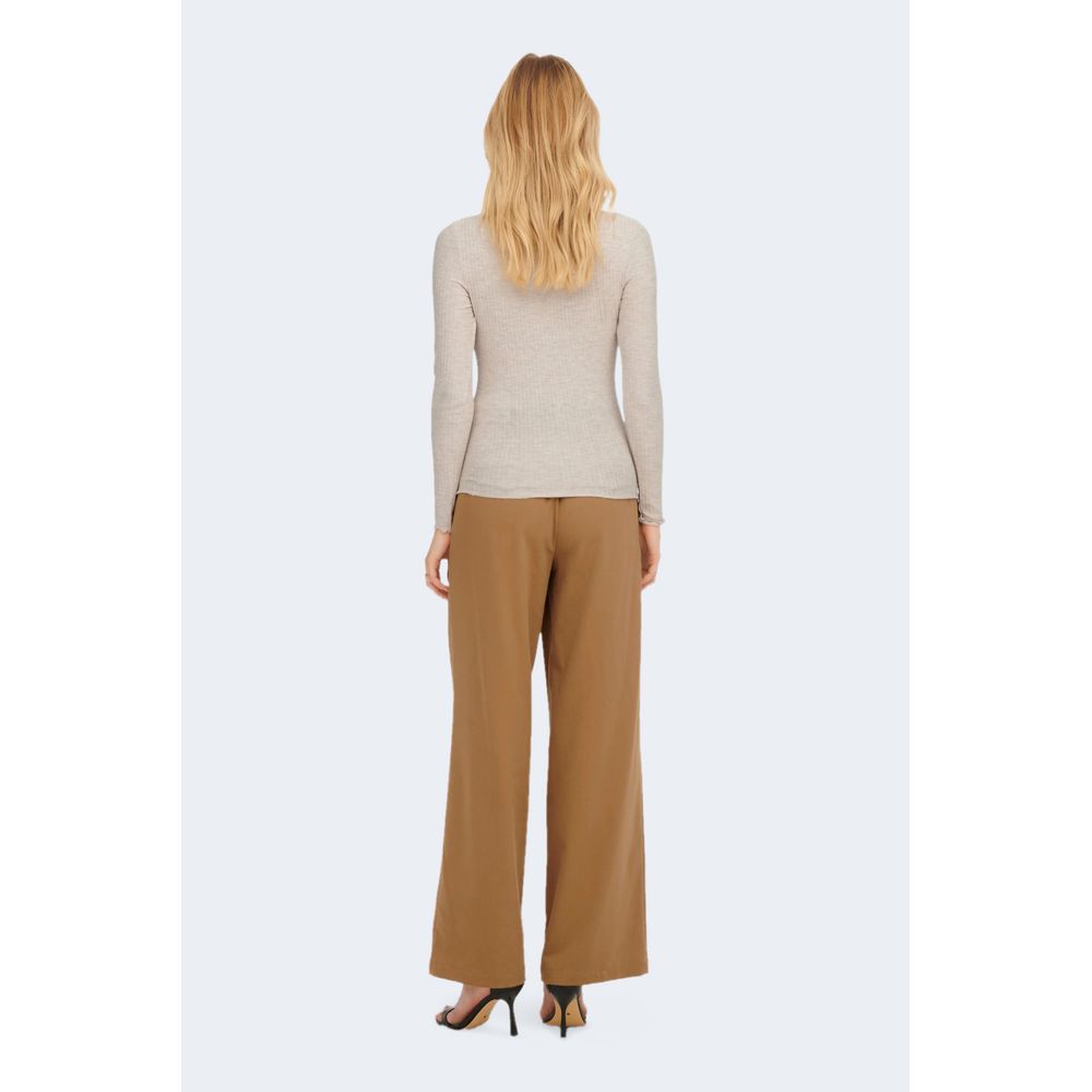 Only Beige Polyester Turtleneck