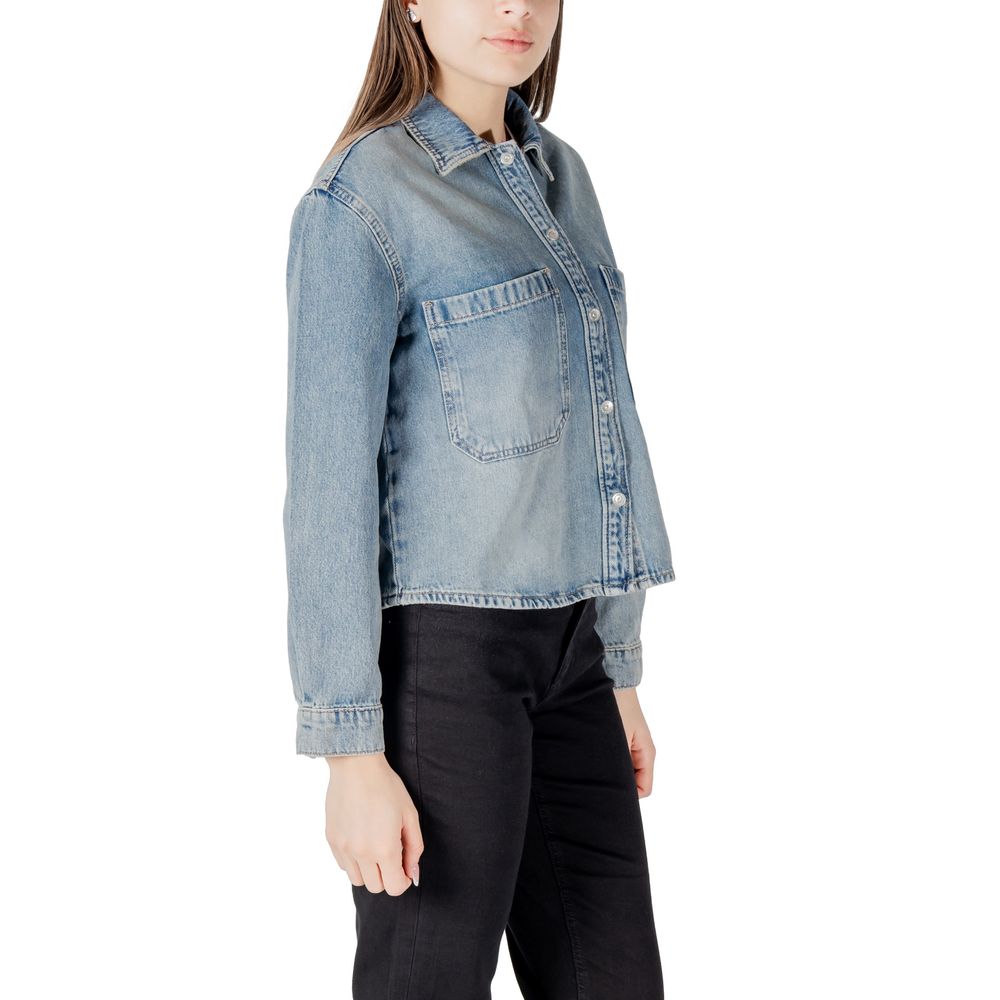 Only Light Blue Cotton Blouse