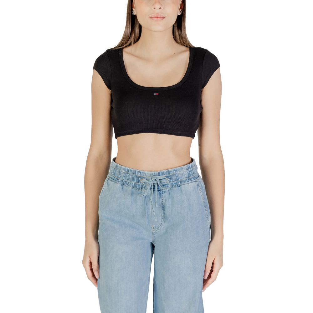 Tommy Hilfiger Jeans Black Cotton T-Shirt