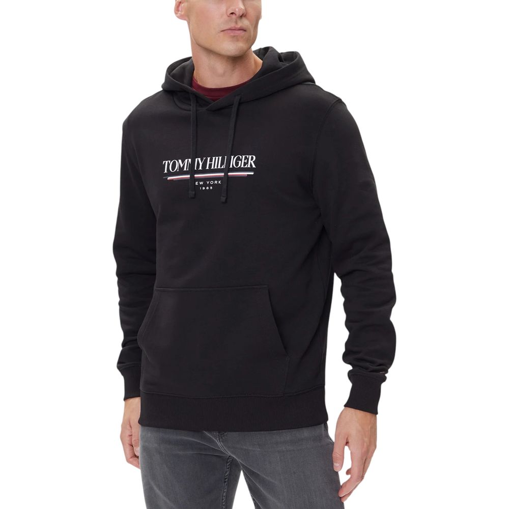 Tommy Hilfiger Black Recycled Cotton Hoodie