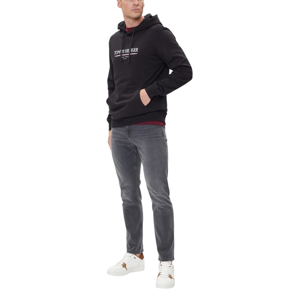 Tommy Hilfiger Black Recycled Cotton Hoodie