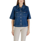 Only Blue Cotton Shortsleeve Shirt