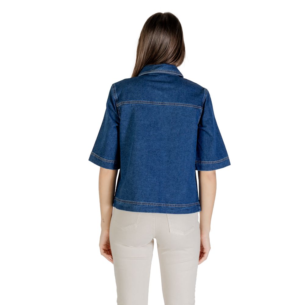 Only Blue Cotton Shortsleeve Shirt
