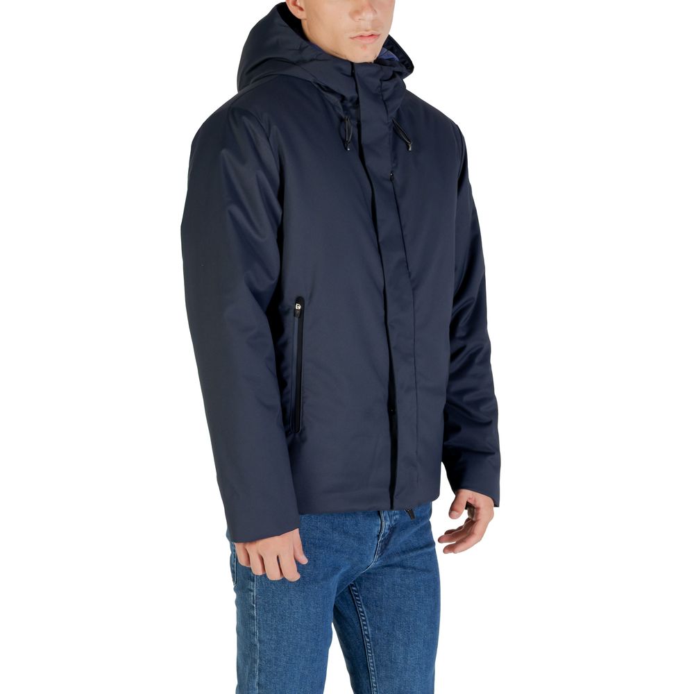EA7 Emporio Armani Blue Polyester Coat