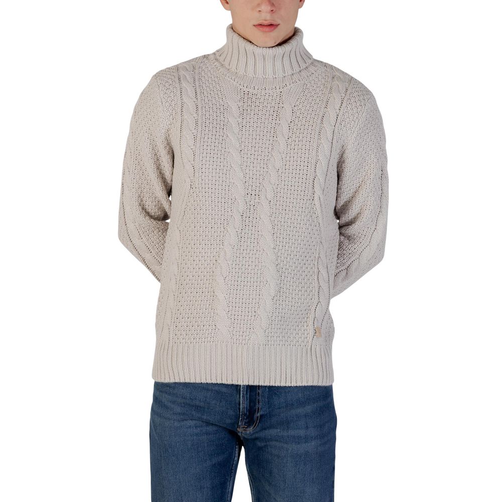 Gianni Lupo Gray Marabou Turtleneck