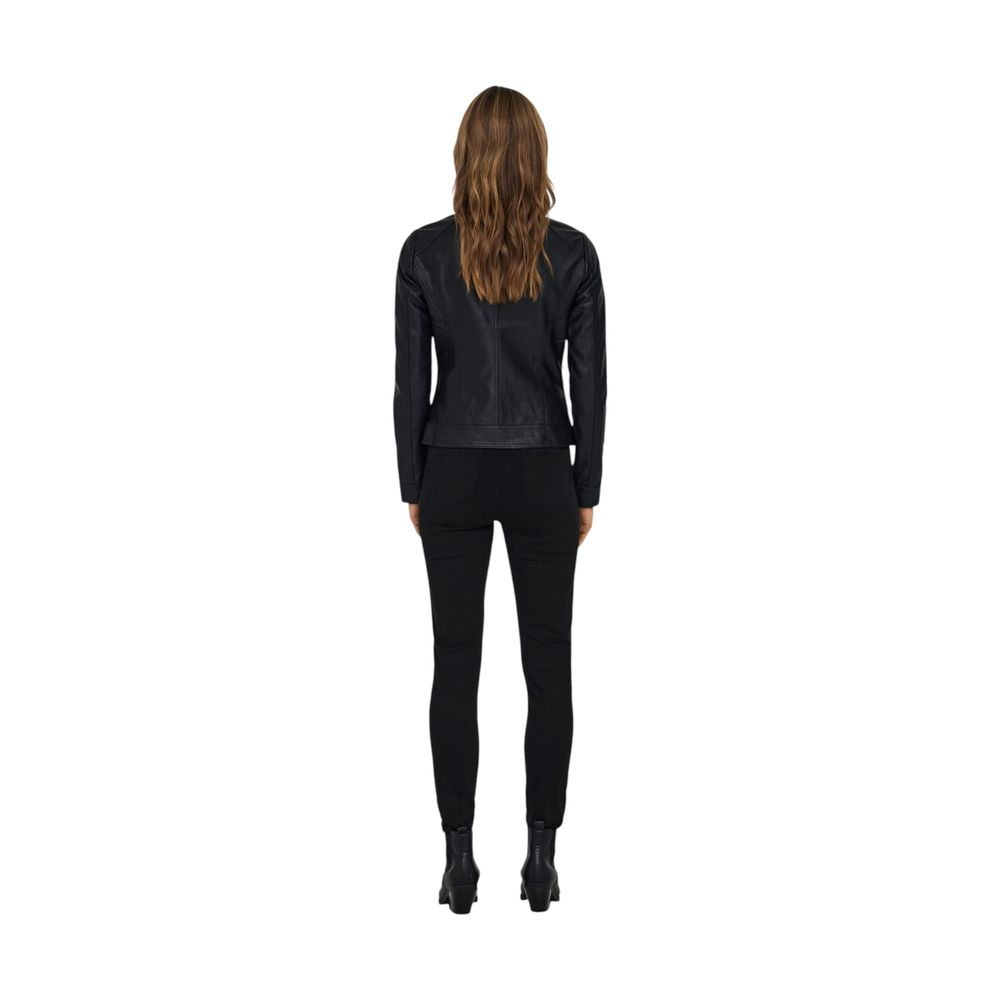 Only Black Polyester Biker Jacket