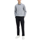 Armani Exchange Black And White Cotton Dress Shirt