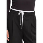 ICHI Black Polyester Pants