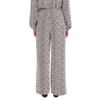 ICHI Brown Polyester Casual Pants