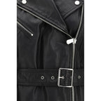 PINKO Black Goatskin Sleveless Jacket
