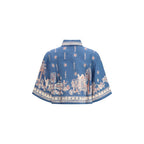 Alemais Blue Linen Pattern Shirt