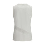 PINKO White Cotton Sleeveles T-Shirt