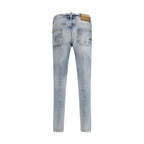 Dsquared² Blue Cotton Straight-Leg Jeans