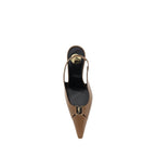 Saint Laurent Brown Calf Leather Bos Taurus High Heel Pumps