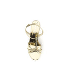 Prada Gold Calf Leather Bos Taurus Wedge Sandals