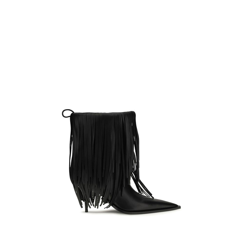 Balenciaga Black Calf Leather Bos Taurus Ankle Boots