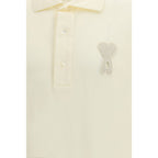 Ami Paris Beige Cotton Polo Shirt