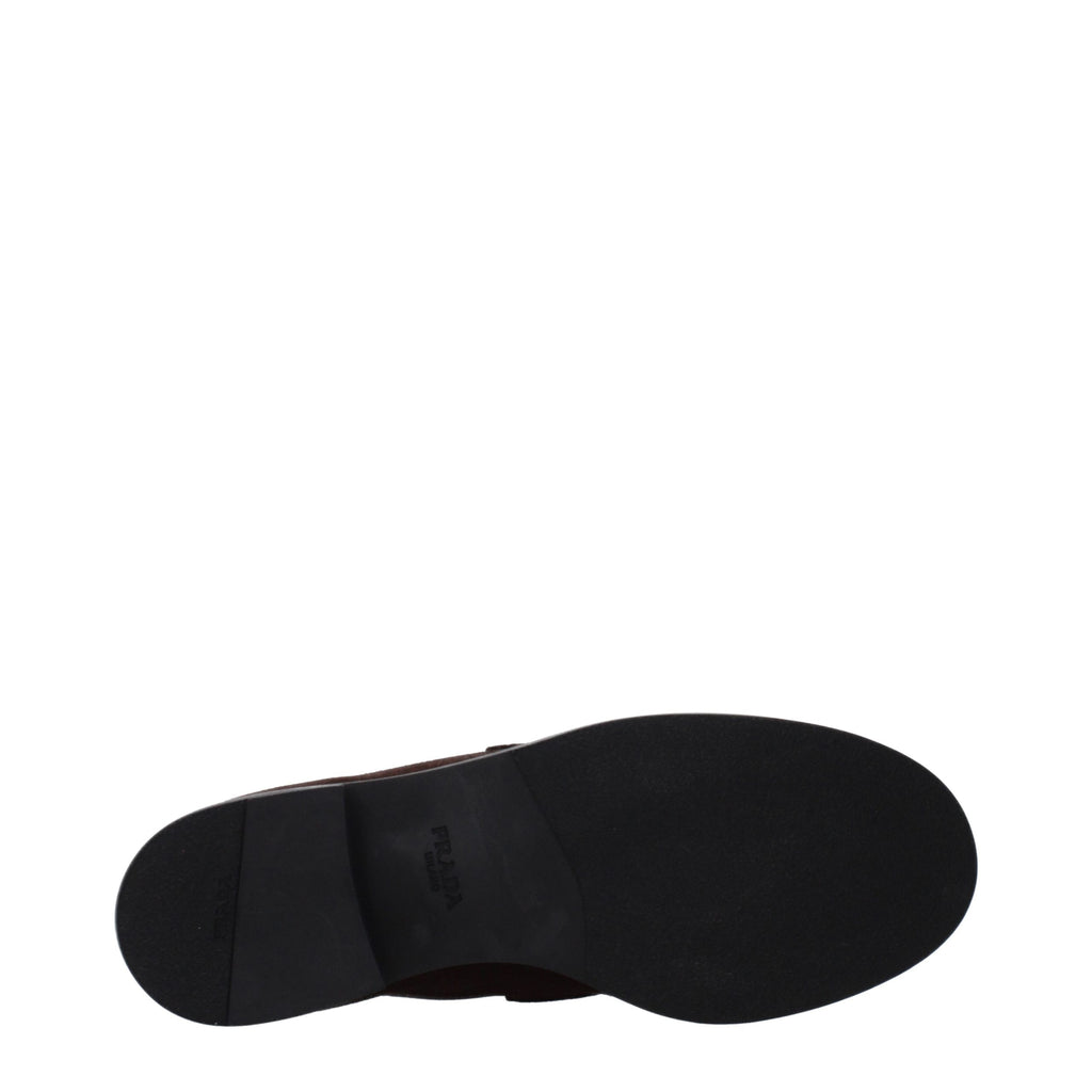 Prada Brown Leather Slip-On Loafers