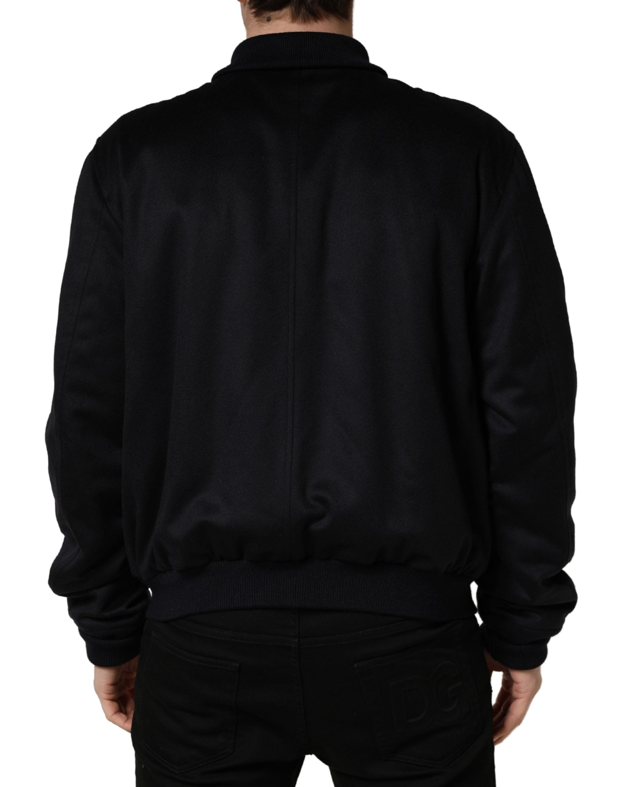 Dolce & Gabbana Black Cashmere Knitted Button Down Jacket