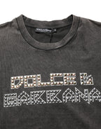 Dolce & Gabbana Gray Logo Embellished Men Crew Neck T-shirt