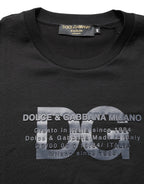+39 MASQ Black Logo DG Print Cotton Crew Neck T-shirt