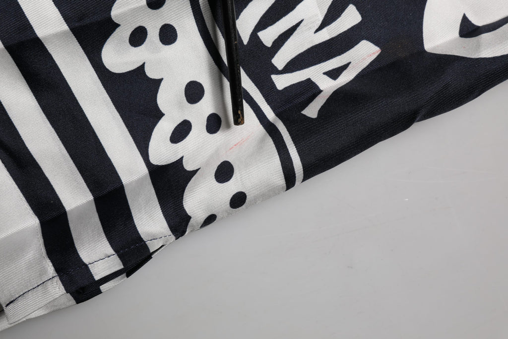 Dolce & Gabbana Black White Marina Print Silk Hawaii Shirt