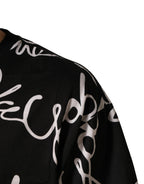 Dolce & Gabbana Black Script Logo Print Men Crew Neck T-shirt