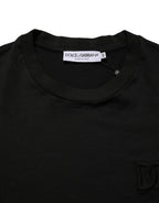 Dolce & Gabbana Black Cotton Short Sleeves Crew Neck  T-shirt