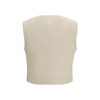 P.A.R.O.S.H. Beige Wool Sleeveless Jacket